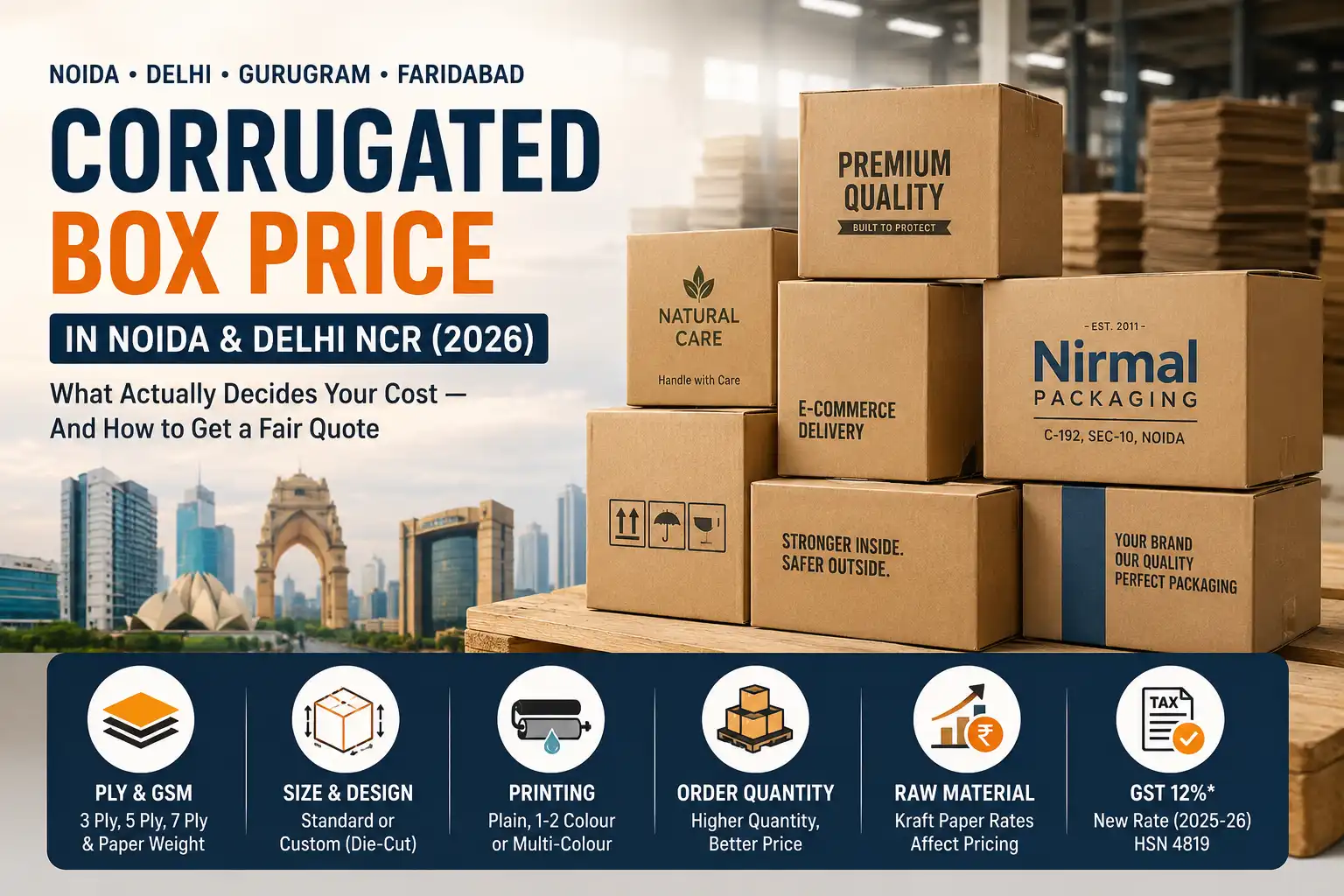 Corrugated Box Price in Noida & Delhi NCR (2026): What Actually Decides Your Cost — And How to Get a Fair Quote