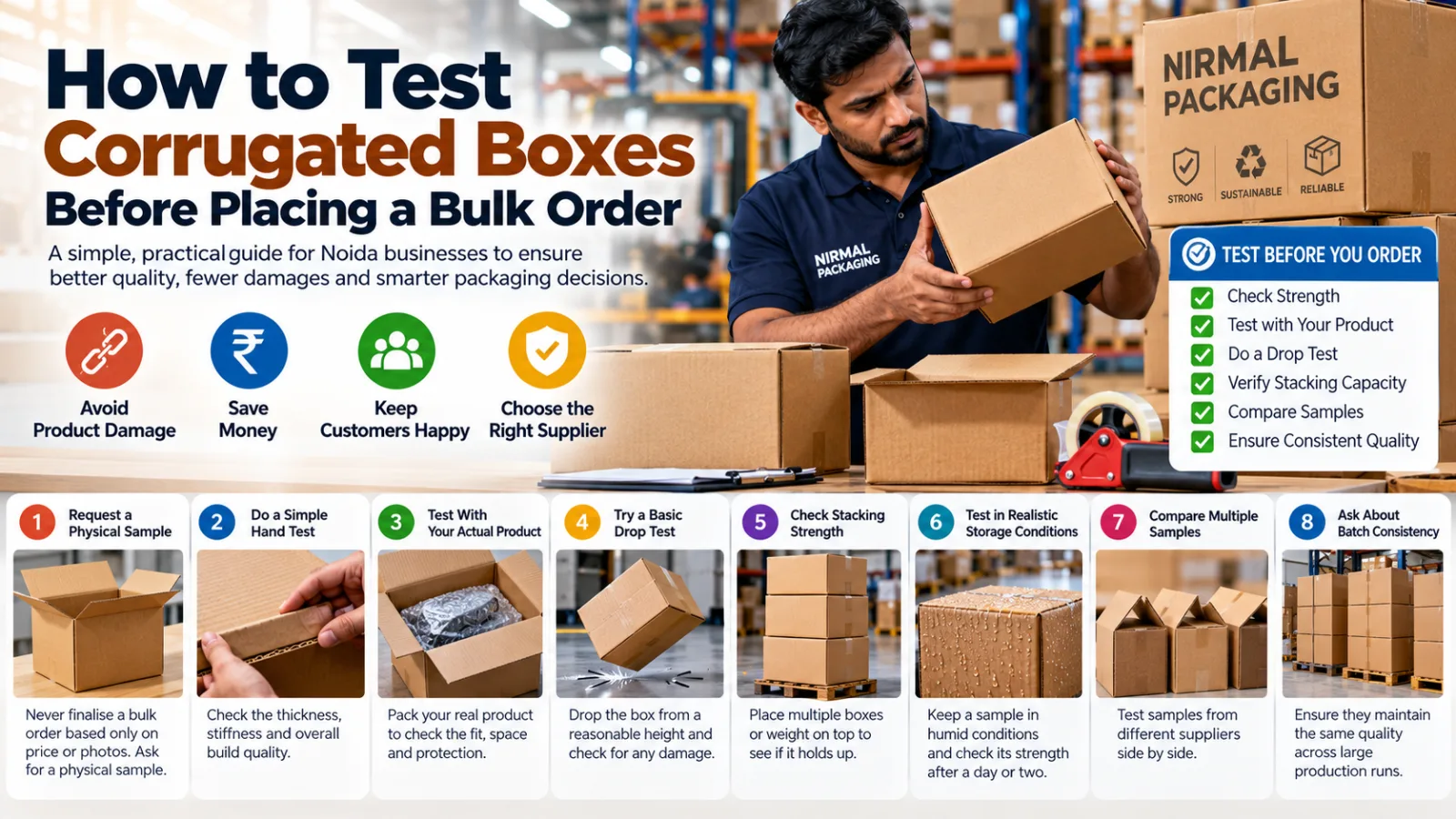 How to Test Corrugated Boxes Before a Bulk Order in Noida