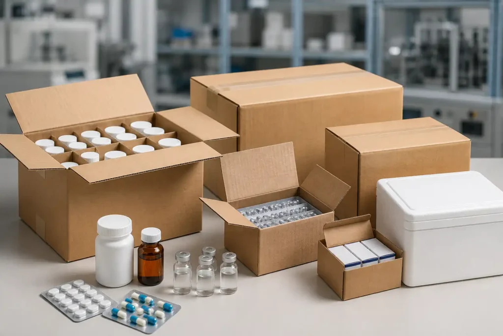 Pharmaceutical corrugated packaging boxes for medicine and healthcare products in Noida